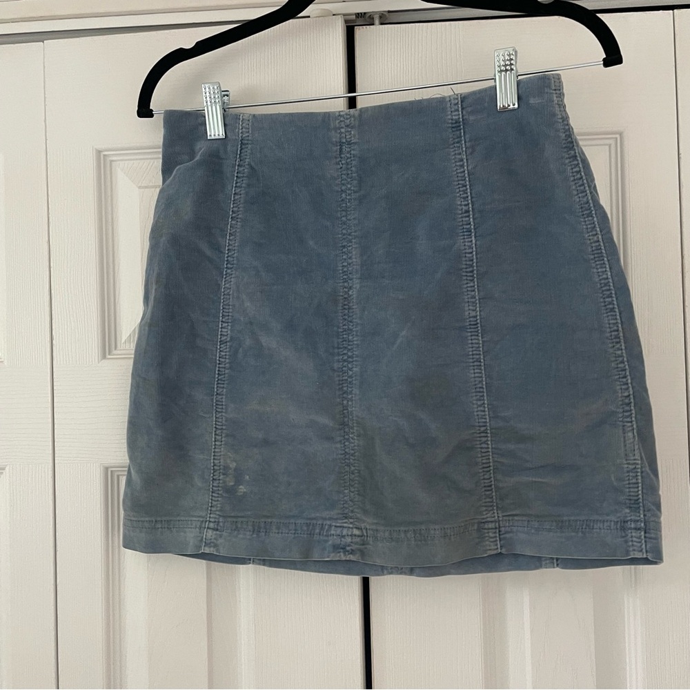 Blue Corduroy Free People Mini Skirt